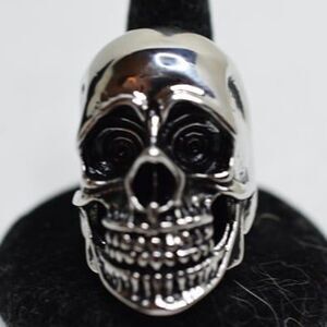 Evbea Smiling Full Skull Stainless Biker Goth Renfest Size 11 Ring